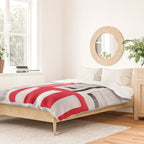 Red Stripes Beach House - Window - Door - Travel photography Duvet Cover Gallery Image 2