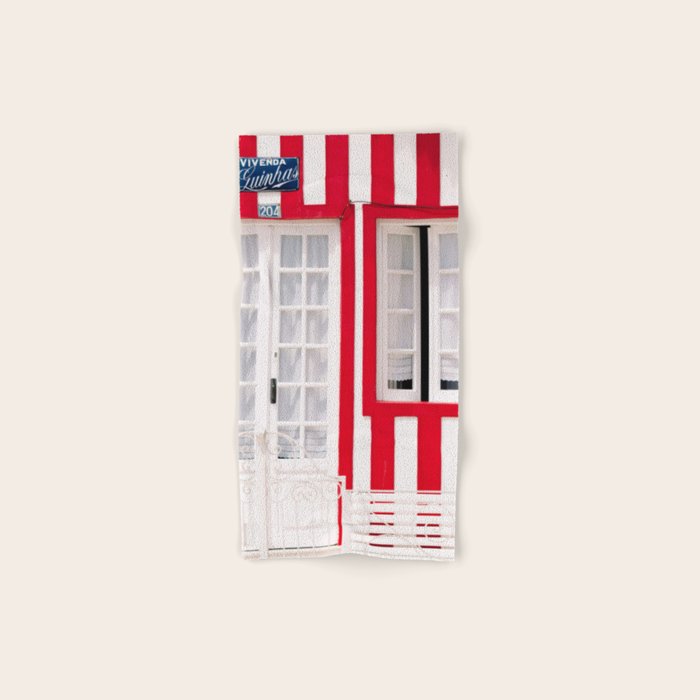 Red Stripes Beach House - Window - Door - Travel photography Bath Towel Gallery Image 1