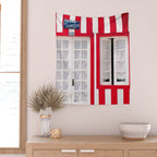 Red Stripes Beach House - Window - Door - Travel photography Wall Tapestry Gallery Image 2