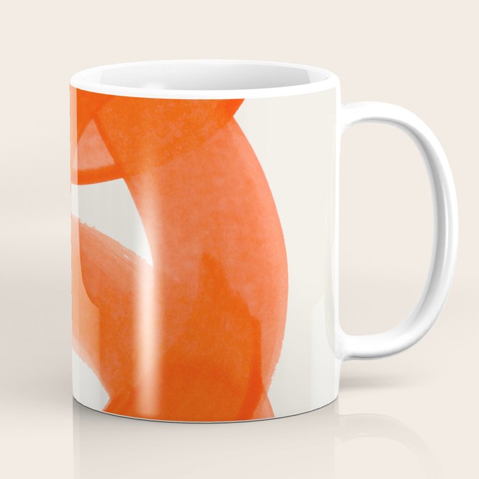 Mid Century Modern Abstract Painting Orange Watercolor Brush Strokes Coffee Mug Gallery Image 1