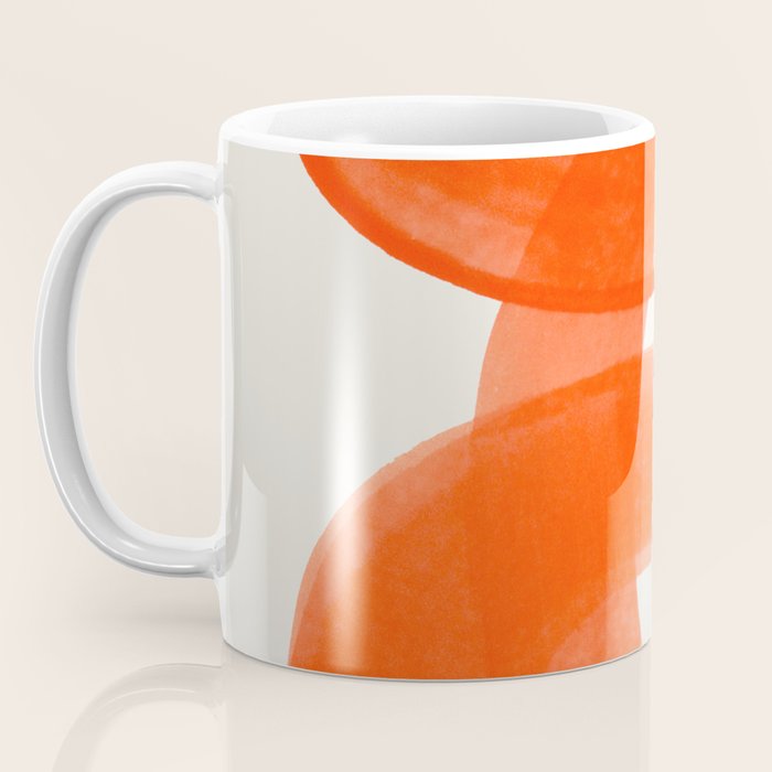 Mid Century Modern Abstract Painting Orange Watercolor Brush Strokes Coffee Mug Gallery Image 3