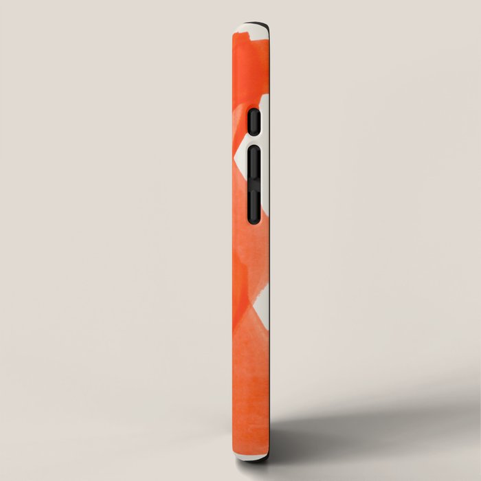 Mid Century Modern Abstract Painting Orange Watercolor Brush Strokes iPhone Case Gallery Image 2