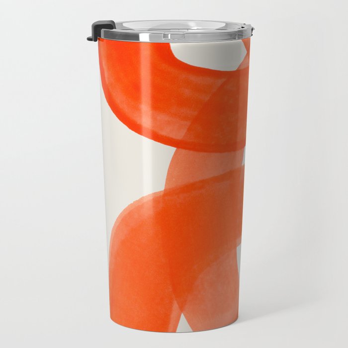 Mid Century Modern Abstract Painting Orange Watercolor Brush Strokes Travel Mug Gallery Image 3