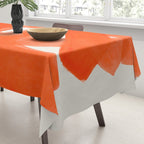 Mid Century Modern Abstract Painting Orange Watercolor Brush Strokes Tablecloth Gallery Image 3