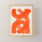 Mid Century Modern Abstract Painting Orange Watercolor Brush Strokes Mini Art Print Gallery Image 1