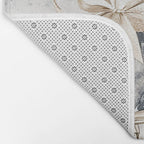 Blue Beige Winter Ice Skates Watercolor Snowflakes Illustration  Bath Mat Gallery Image 2