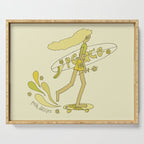 push daisies skate // retro surf art by surfy birdy Serving Tray Gallery Image 1