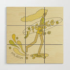 push daisies skate // retro surf art by surfy birdy Wood Wall Art Gallery Image 1