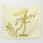 push daisies skate // retro surf art by surfy birdy Wall Tapestry Gallery Image 4