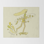 push daisies skate // retro surf art by surfy birdy Throw Blanket Gallery Image 2