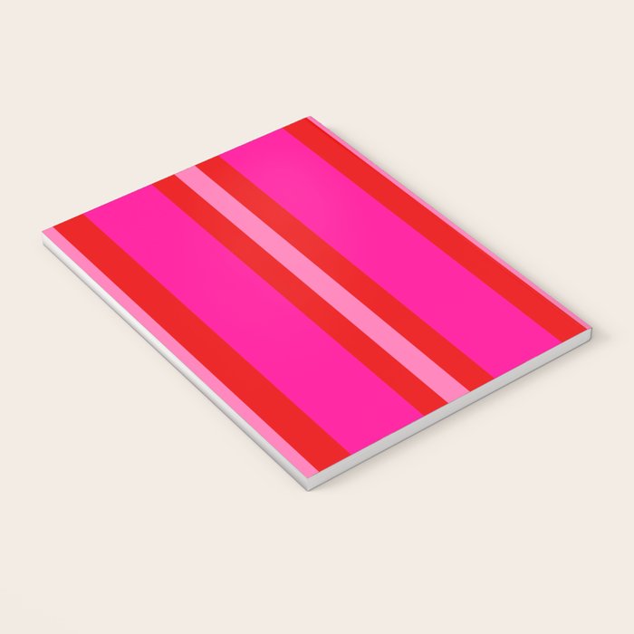 Red and Pink Summer Stripes Notebook Gallery Image 3