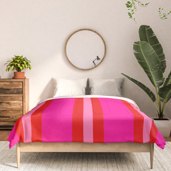 Red and Pink Summer Stripes Comforter Gallery Image 3