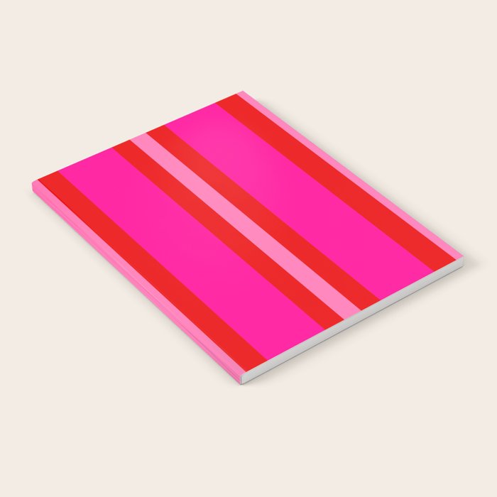 Red and Pink Summer Stripes Notebook Gallery Image 2