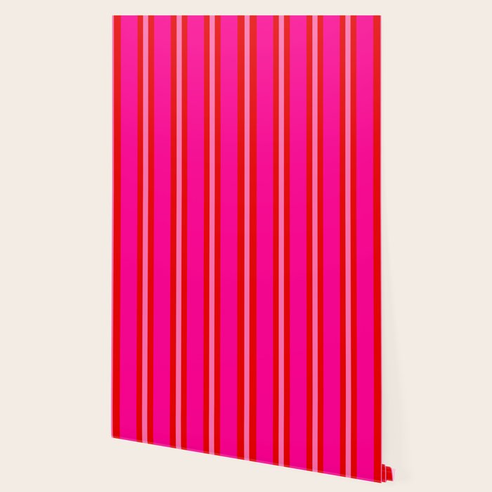 Red and Pink Summer Stripes Wallpaper Gallery Image 2