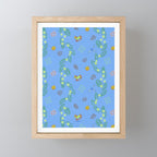 Whimsical Tiny Toys & Pine Branches in Blue Mini Art Print Gallery Image 1
