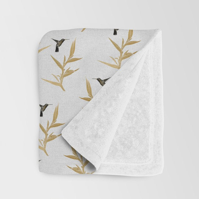 Hummingbird & Flower II Throw Blanket Gallery Image 3