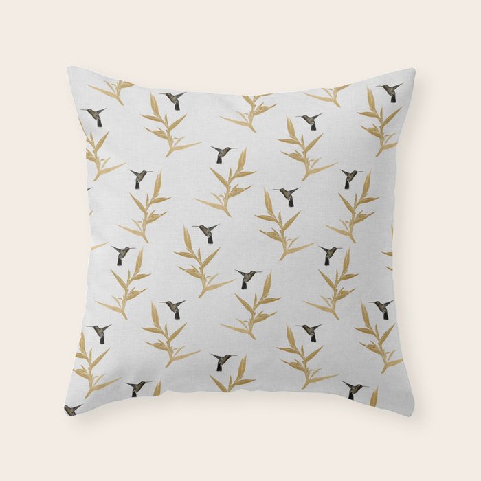 Hummingbird & Flower II Throw Pillow Gallery Image 6