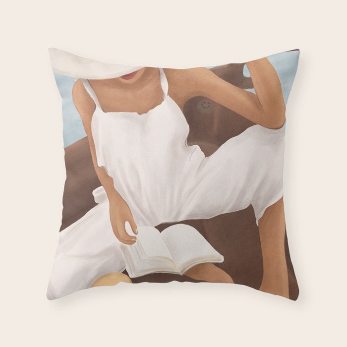 Summer Reading I Throw Pillow Gallery Image 6