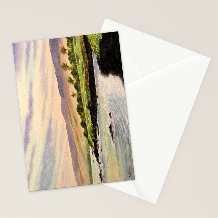 Mauna Kea Golf Course Hawaii Hole 3 Stationery Card Gallery Image 2