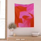 abstract pink orange minimal - imagine 3 Wall Tapestry Gallery Image 2
