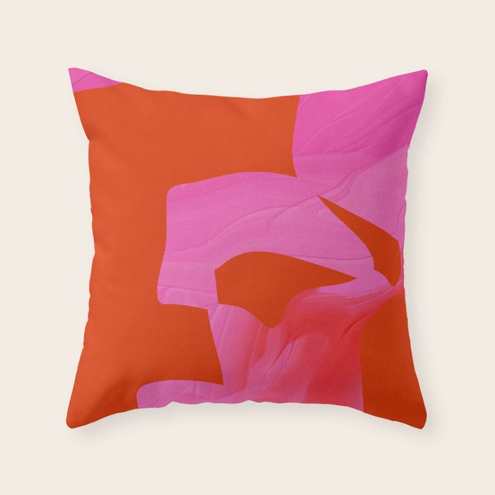 abstract pink orange minimal - imagine 3 Throw Pillow Gallery Image 1