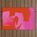 abstract pink orange minimal - imagine 3 Outdoor Rug Gallery Image 1