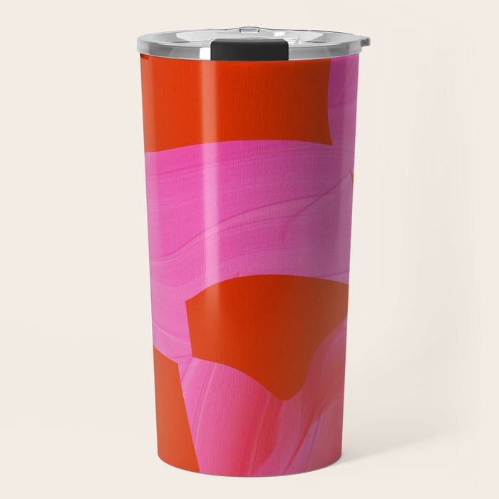 abstract pink orange minimal - imagine 3 Travel Mug Gallery Image 1