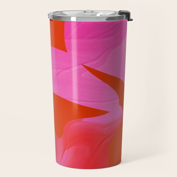 abstract pink orange minimal - imagine 3 Travel Mug Gallery Image 2