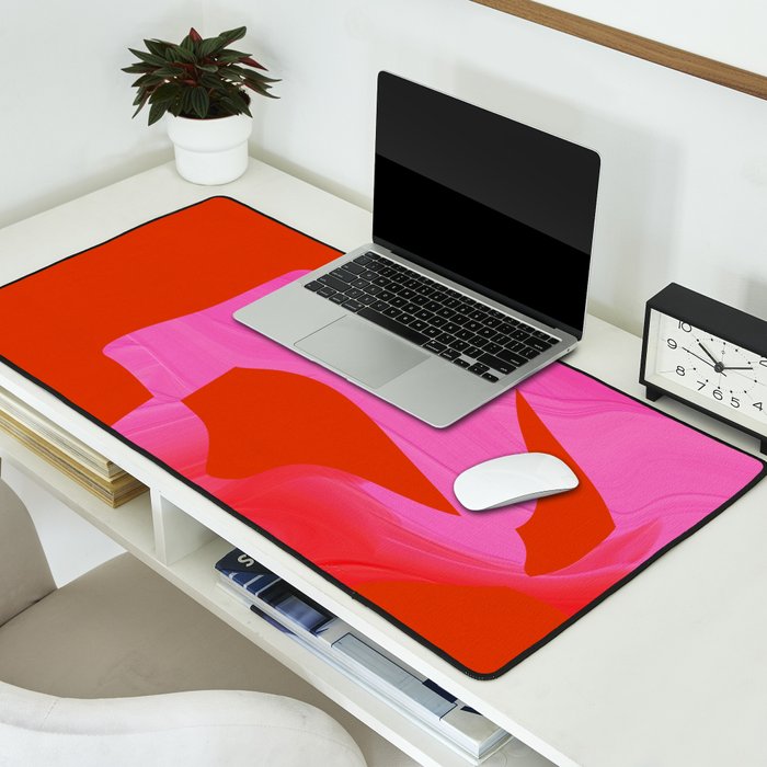abstract pink orange minimal - imagine 3 Desk Mat Gallery Image 2