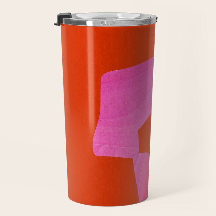 abstract pink orange minimal - imagine 3 Travel Mug Gallery Image 3