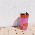 abstract pink orange minimal - imagine 3 Travel Mug Gallery Image 4