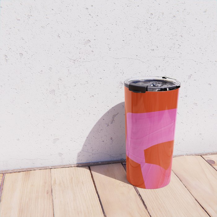 abstract pink orange minimal - imagine 3 Travel Mug Gallery Image 4