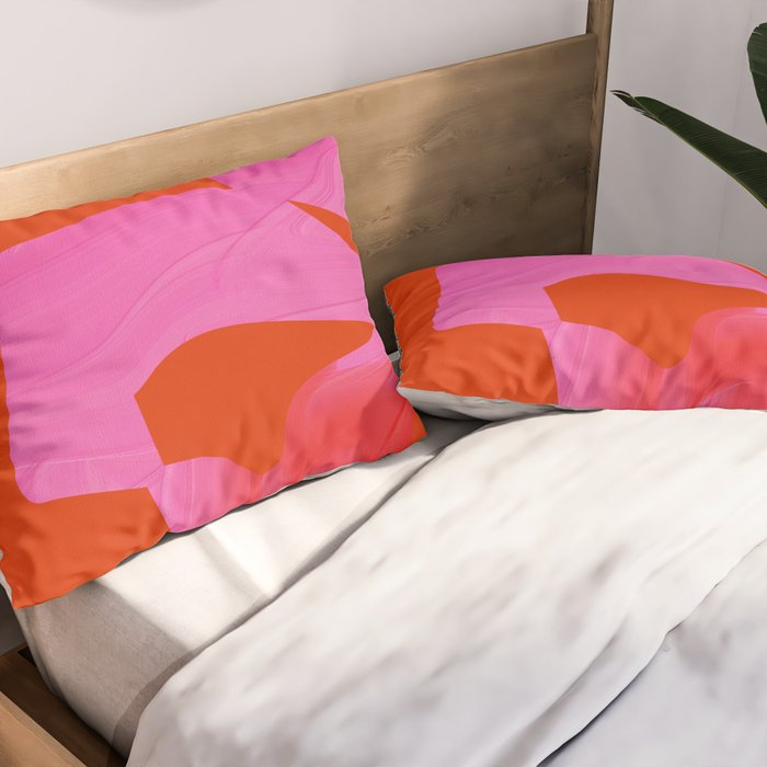abstract pink orange minimal - imagine 3 Pillow Sham Gallery Image 2