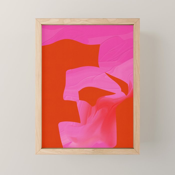 abstract pink orange minimal - imagine 3 Mini Art Print Gallery Image 1