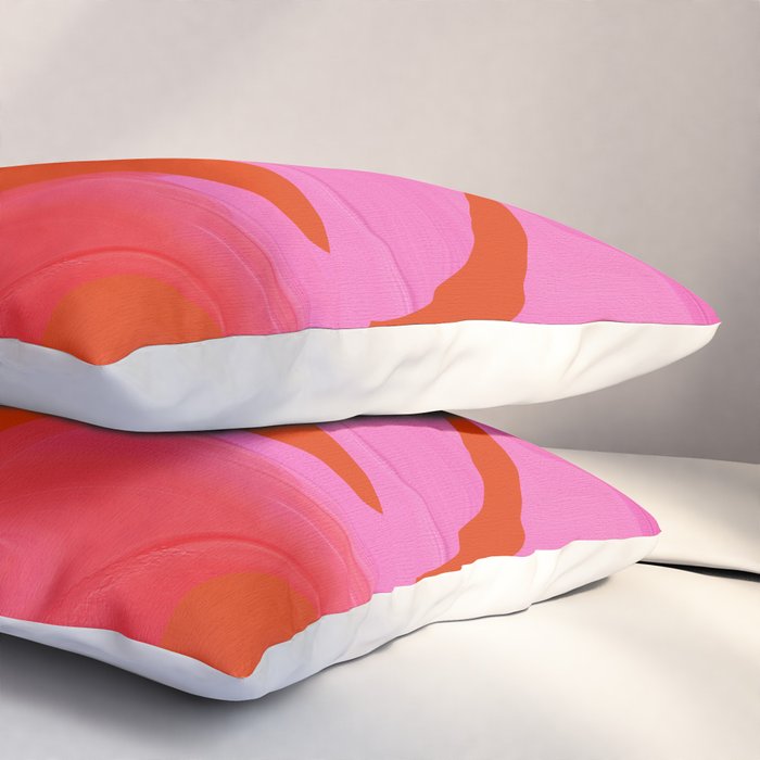 abstract pink orange minimal - imagine 3 Pillow Sham Gallery Image 3