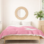 Flying Swans Illustration - Pink Sky with Clouds and Stars Duvet Cover Gallery Image 3