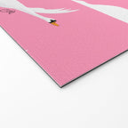 Flying Swans Illustration - Pink Sky with Clouds and Stars Welcome Mat Gallery Image 2