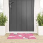 Flying Swans Illustration - Pink Sky with Clouds and Stars Welcome Mat Gallery Image 3
