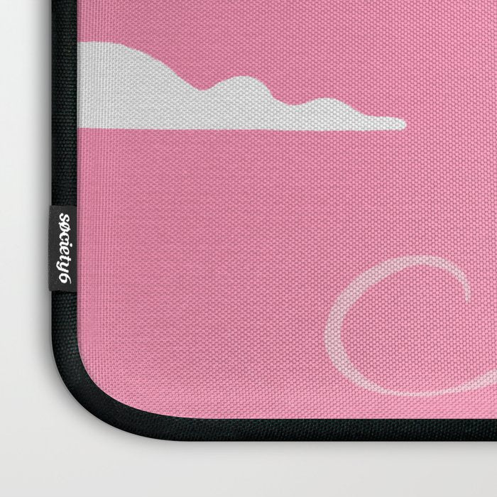 Flying Swans Illustration - Pink Sky with Clouds and Stars Laptop Sleeve Gallery Image 3