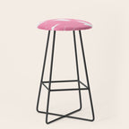 Flying Swans Illustration - Pink Sky with Clouds and Stars Stool Gallery Image 1