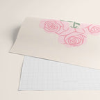 Vintage Pink Rose Bouquets with Ribbon Bows on Cream Wrapping Paper Gallery Image 2