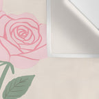 Vintage Pink Rose Bouquets with Ribbon Bows on Cream Wall Tapestry Gallery Image 3