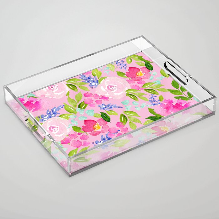 English Cottage Garden Acrylic Tray Gallery Image 1