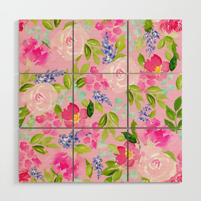 English Cottage Garden Wood Wall Art Gallery Image 1