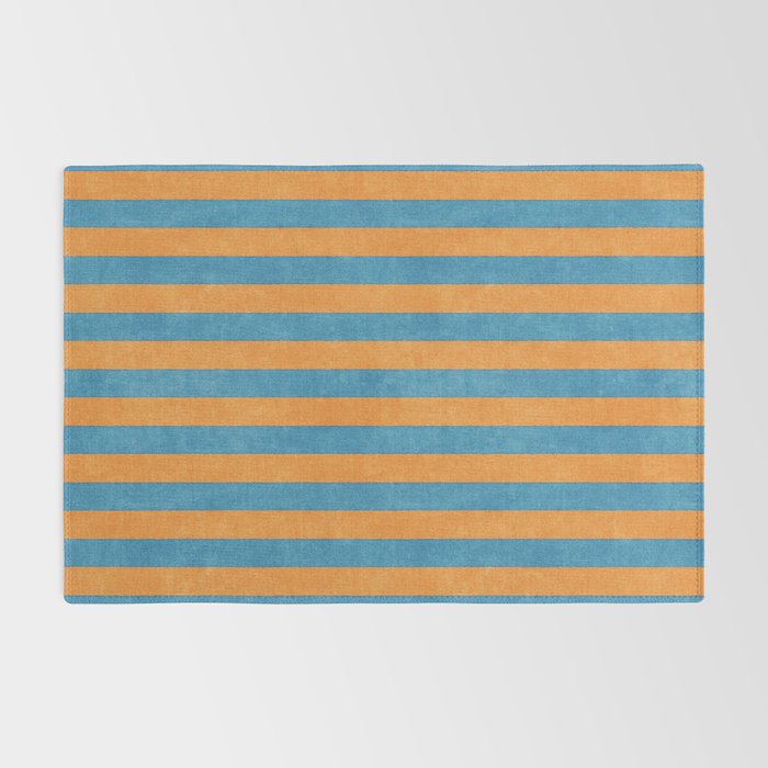 STRIPES - 005 - blue and orange Rug Gallery Image 2
