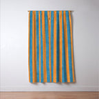 STRIPES - 005 - blue and orange Window Curtain Gallery Image 3
