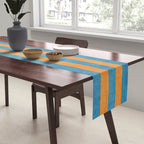 STRIPES - 005 - blue and orange Table Runner Gallery Image 2