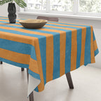 STRIPES - 005 - blue and orange Tablecloth Gallery Image 3