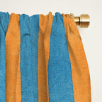 STRIPES - 005 - blue and orange Window Curtain Gallery Image 2
