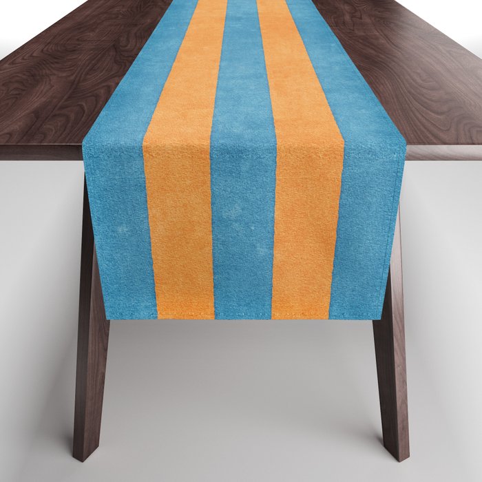 STRIPES - 005 - blue and orange Table Runner Gallery Image 1